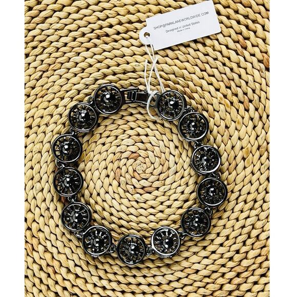 Park Lane Focus Bracelet Crystals Discs Wheels Spindles Filigree Hematite Fold O - Picture 8 of 10